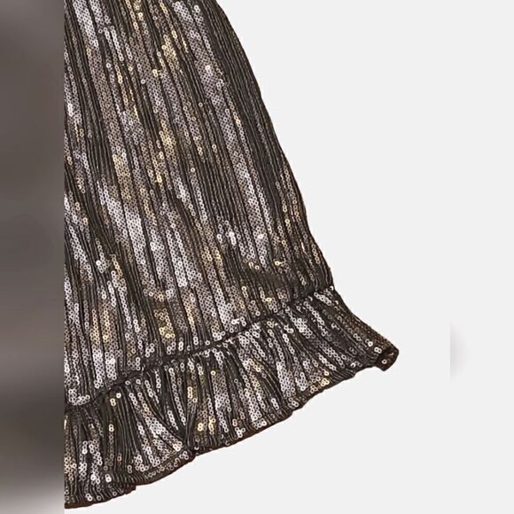 Anthropologie Grey Amelie Beaded Cami Top, Adjustable Straps, ruffled Hem| 8 - Picture 6 of 10